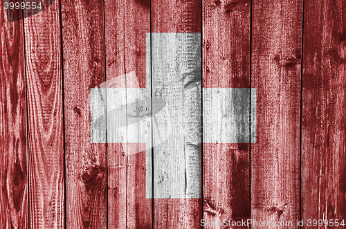 Image of Flag on weathered wood