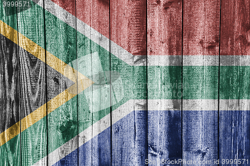 Image of Flag on weathered wood