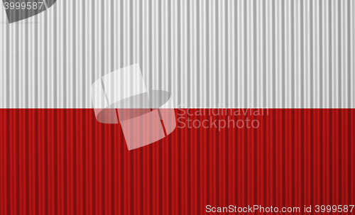 Image of Flag on corrugated iron