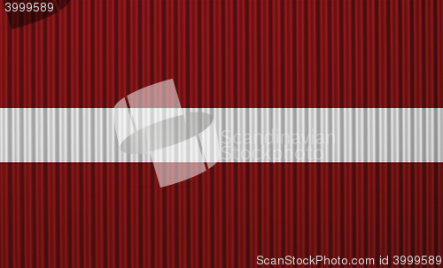 Image of Flag on corrugated iron