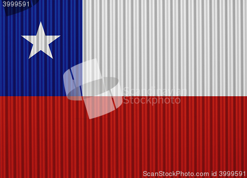 Image of Flag on corrugated iron