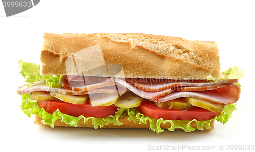 Image of sandwich with meat and vegetables