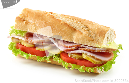 Image of sandwich with meat and vegetables