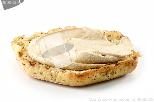 Image of toasted bread with hummus