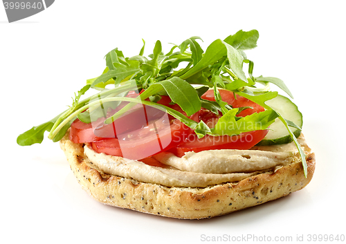 Image of sandwich with hummus and vegetables