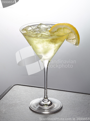 Image of glass of iced lemon cocktail