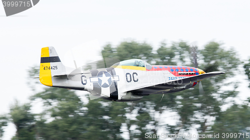 Image of LEEUWARDEN, THE NETHERLANDS - JUNE 10: P51 Mustang displaying at