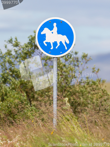 Image of Road sign in Iceland - Equestrian path