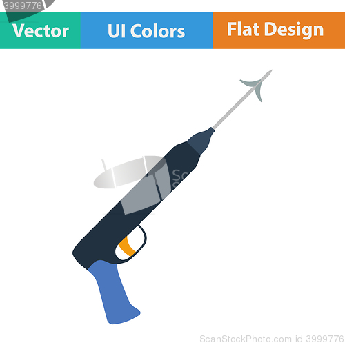 Image of Flat design icon of Fishing  speargun