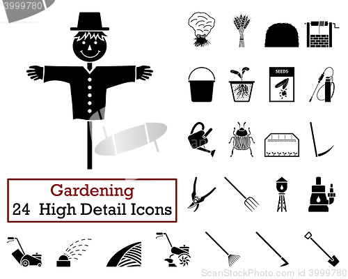 Image of Set of 24 Gardening Icons