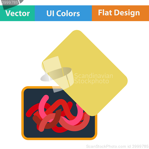 Image of Flat design icon of worm container
