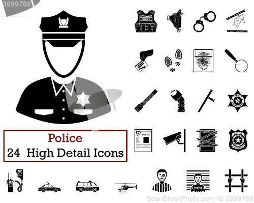 Image of Set of 24 Police Icons