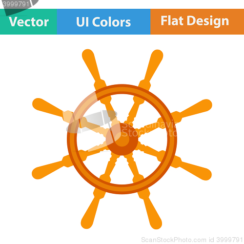 Image of Flat design icon of  steering wheel