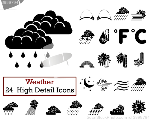 Image of Set of 24 Weather Icons
