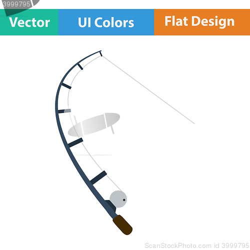Image of Flat design icon of curved fishing tackle