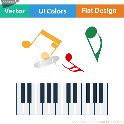 Image of Flat design icon of Piano keyboard
