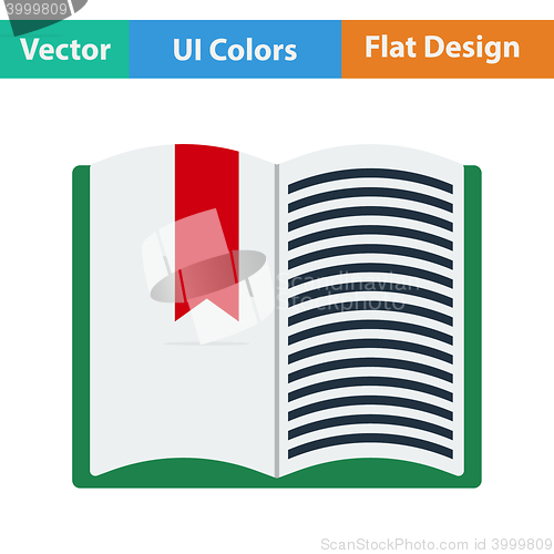 Image of Flat design icon of Open book with bookmark