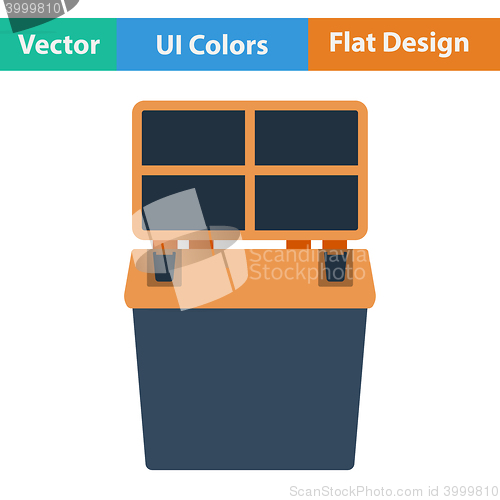 Image of Flat design icon of Fishing opened box