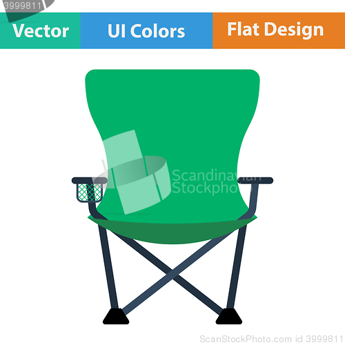 Image of Flat design icon of Fishing folding chair