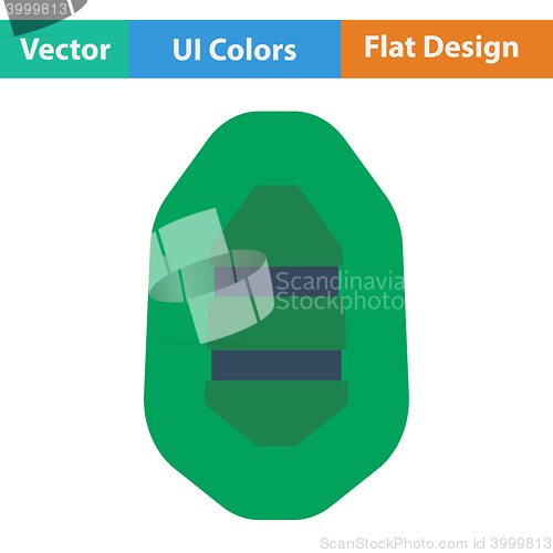 Image of Flat design icon of rubber boat