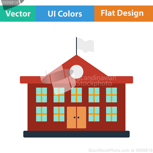 Image of Flat design icon of School building