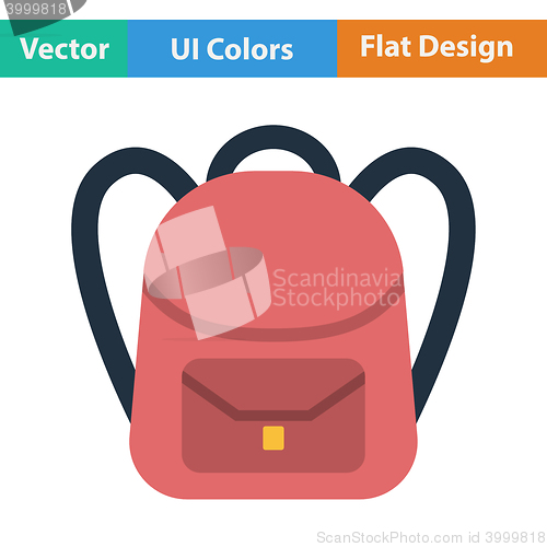 Image of Flat design icon of School rucksack