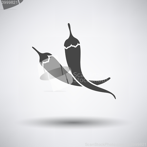 Image of Chili pepper icon on gray background 