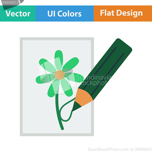 Image of Flat design icon of Sketch with pencil