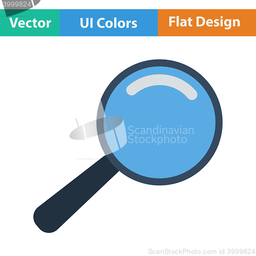 Image of Flat design icon of magnifier
