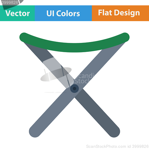 Image of Flat design icon of Fishing folding chair