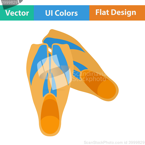 Image of Flat design icon of swimming flippers