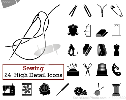 Image of Set of 24 Sewing Icons 