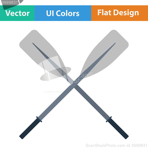 Image of Flat design icon of  boat oars
