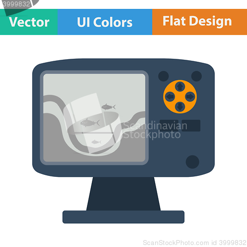 Image of Flat design icon of echo sounder