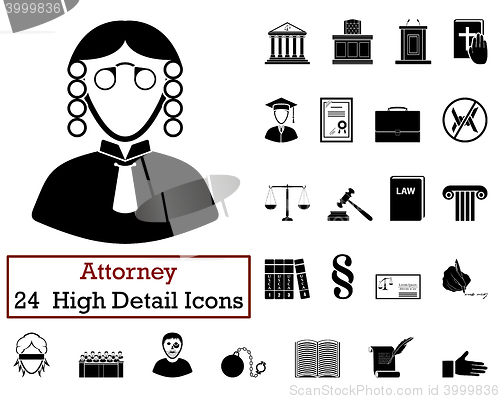 Image of Set of 24 Attorney Icons