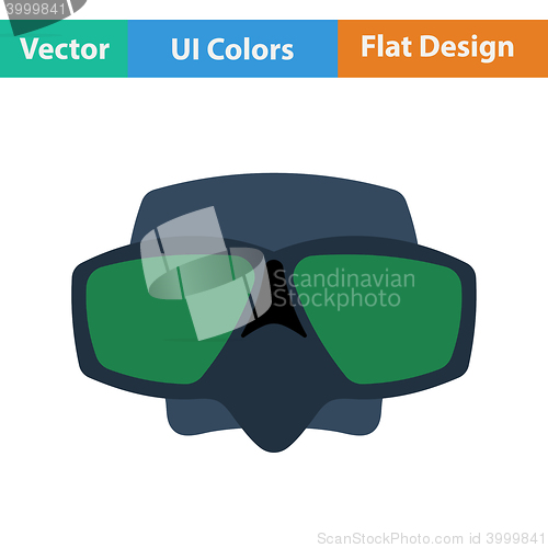 Image of Flat design icon of scuba mask