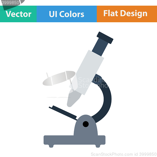 Image of Flat design icon of School microscope