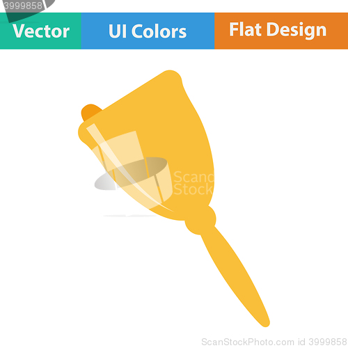 Image of Flat design icon of School hand bell