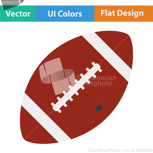 Image of Flat design icon of American football ball 