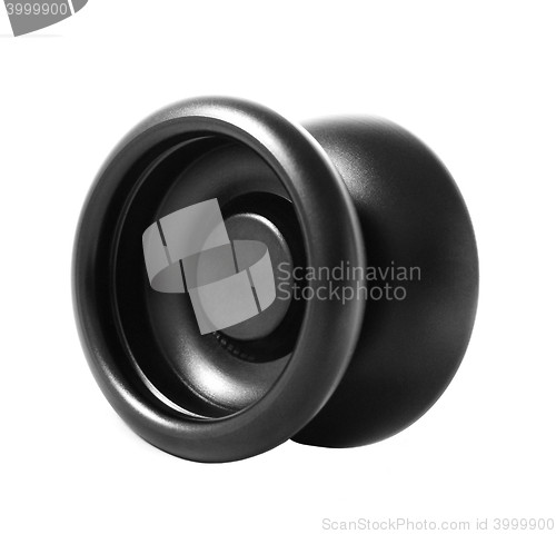 Image of Black yo-yo toy on a white background