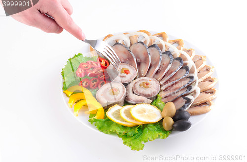 Image of taste fresh fish on dish