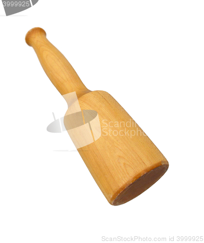 Image of vintage wooden mallet isolated over white background