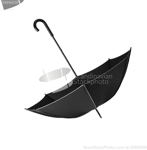 Image of Black umbrella on white background