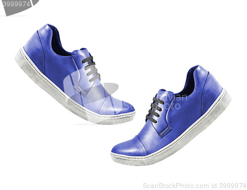 Image of blue sport shoe isolated on a white