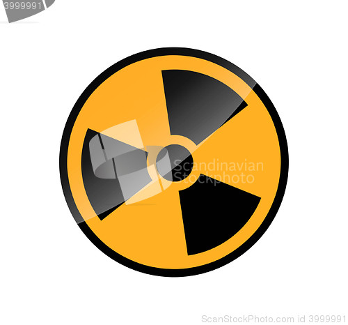 Image of Radioactive round sign isolated on white