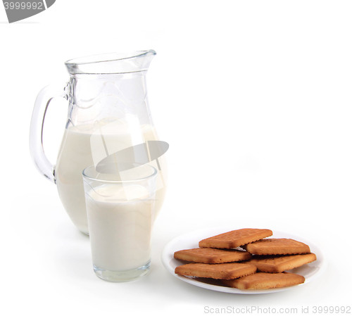 Image of Milk and Cookies isolated