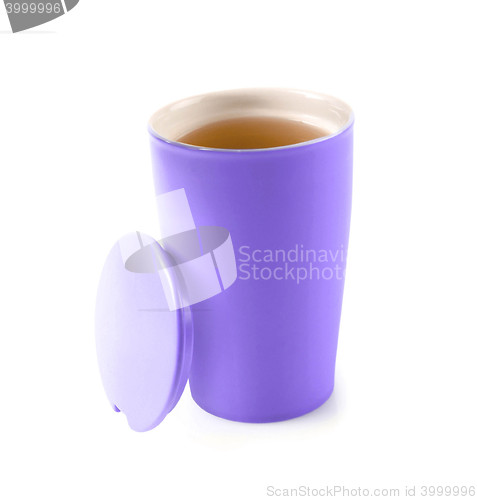 Image of tea in thermos mug