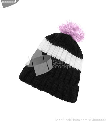 Image of black woolen winter hat