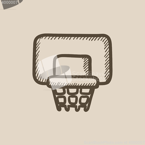 Image of Basketball hoop sketch icon.