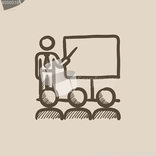 Image of Business presentation sketch icon.